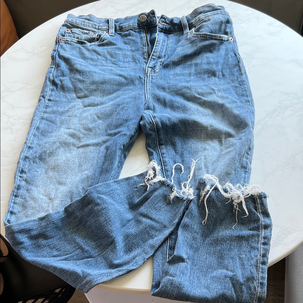 pistola Blue Distressed Straight-Leg Jeans